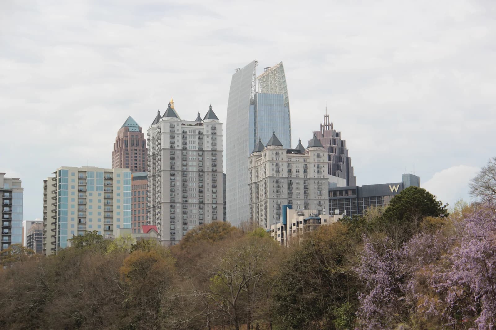The Midtown Atlanta skyline seen across the lawns of Piedmont Park