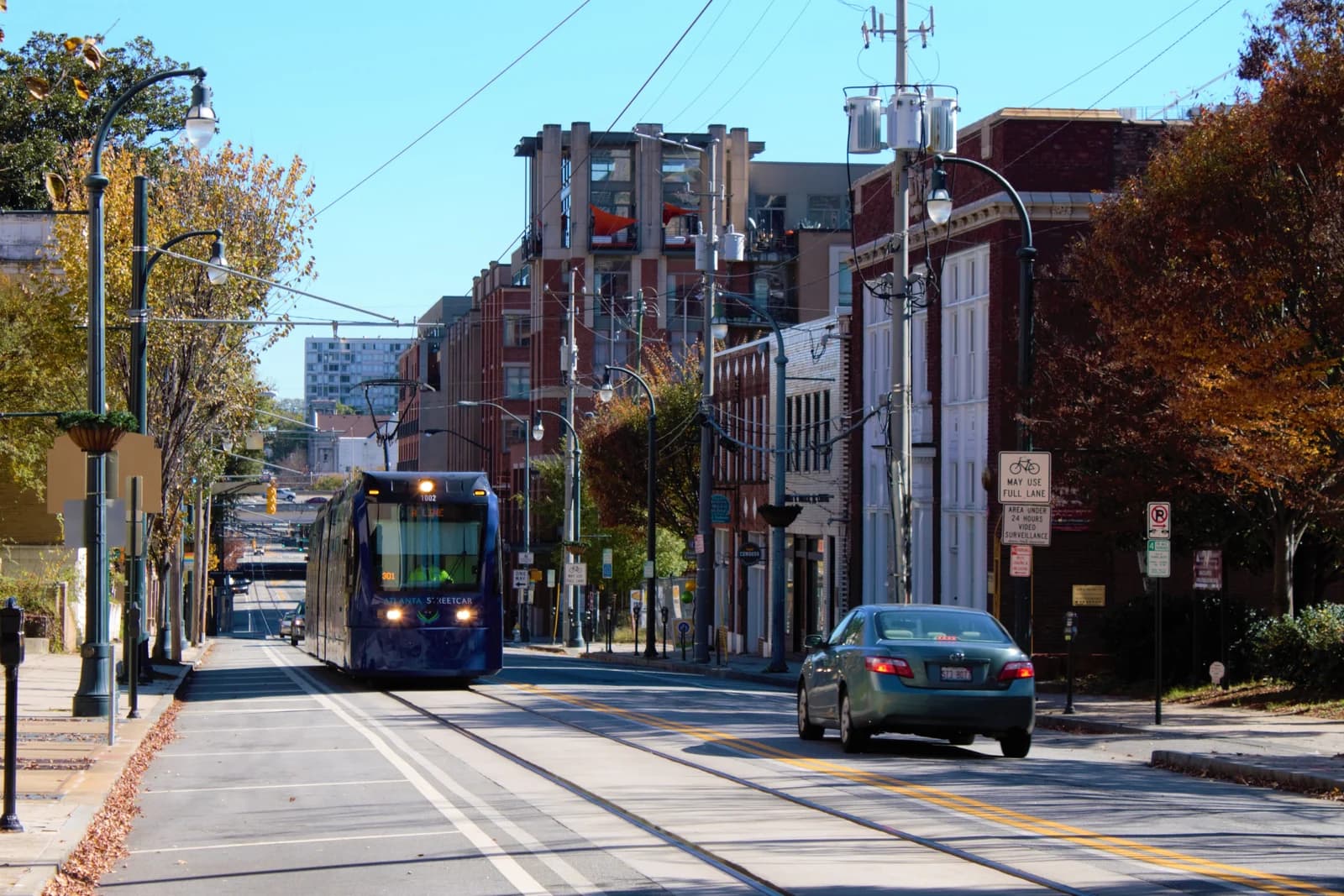 An Atlanta streetcar on Auburn Avenue, the one dollar line through downtown