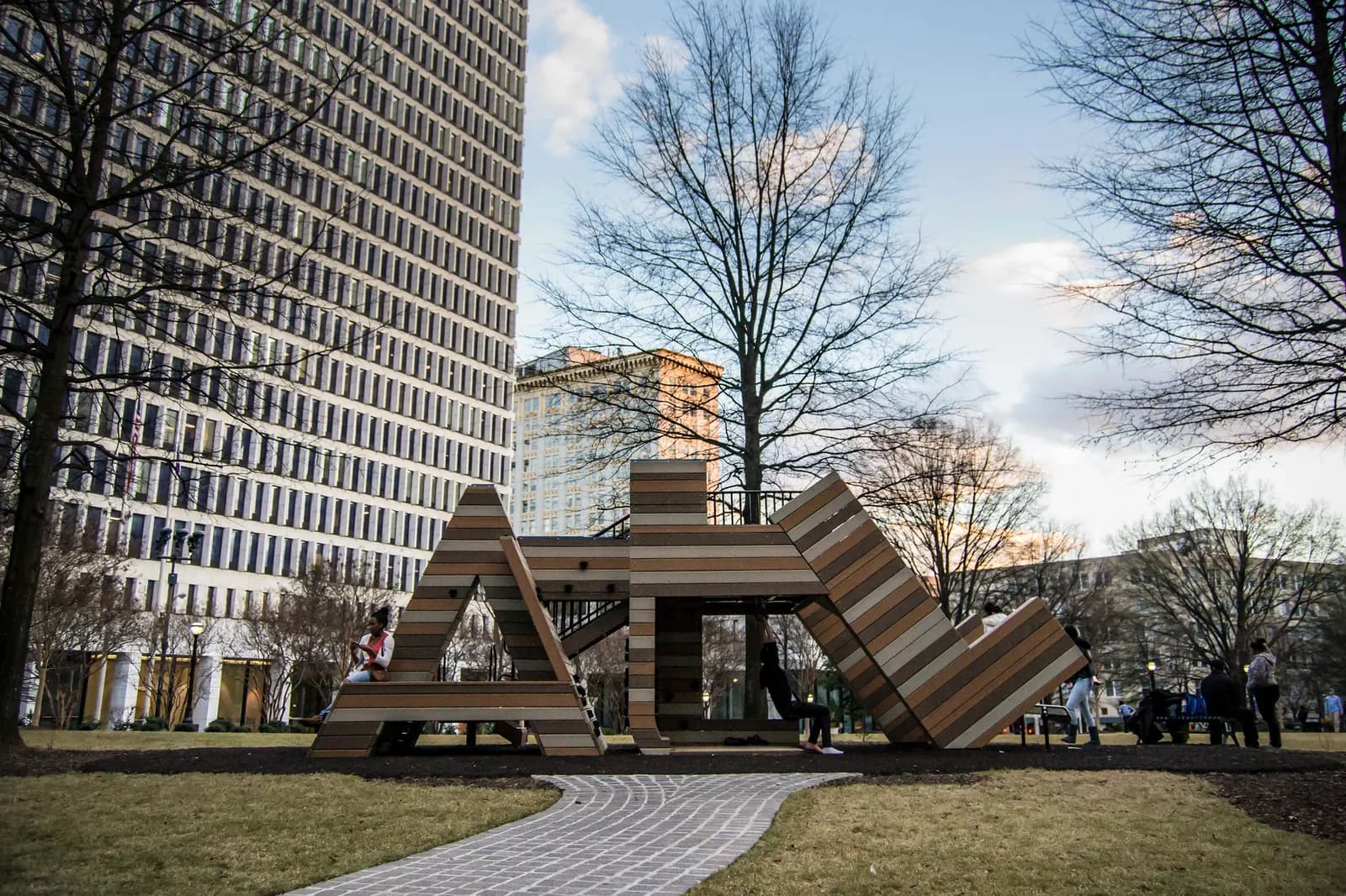 Woodruff Park in downtown Atlanta, the green space nearest the Peachtree Center hotels