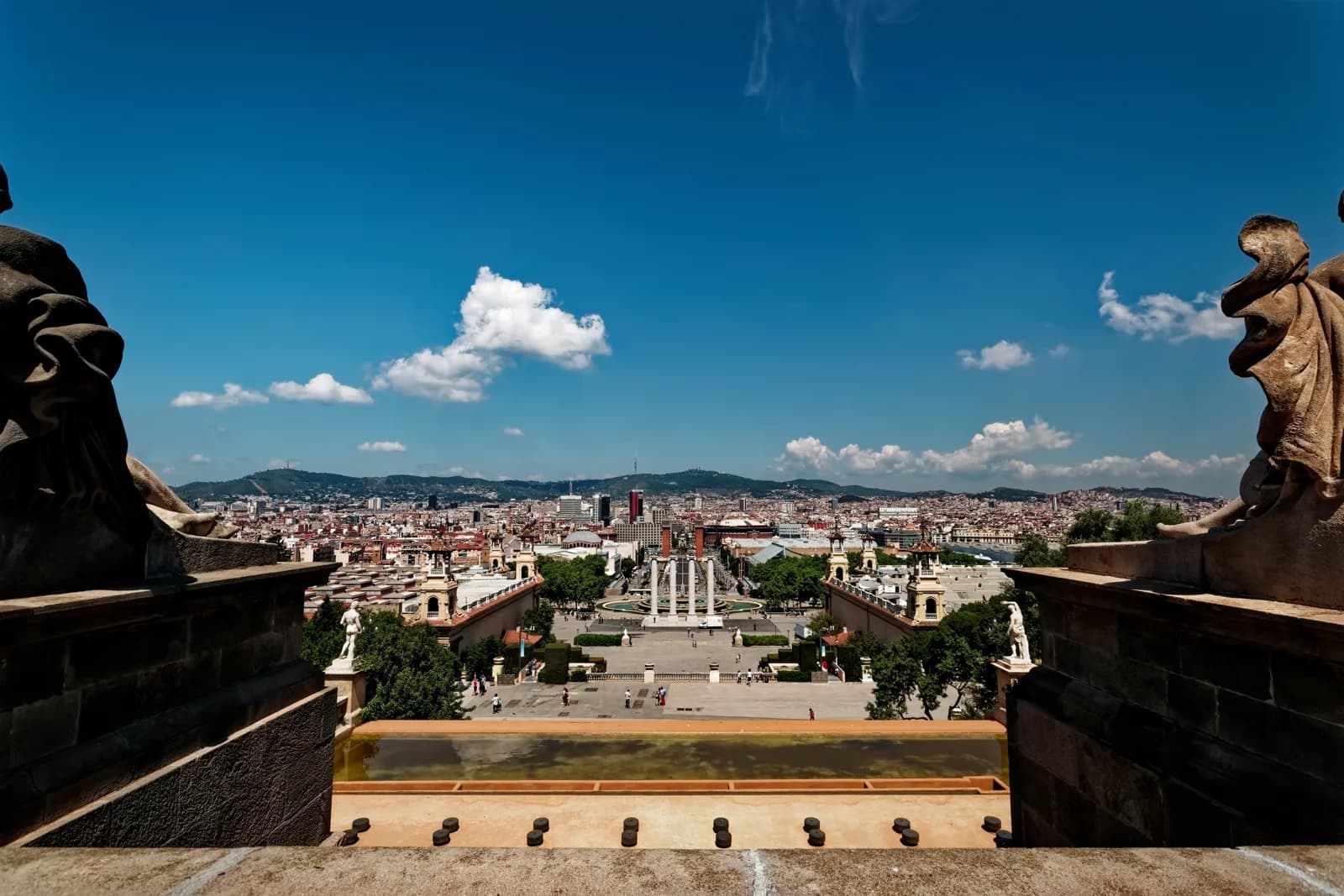 The view from Montjuic over Barcelona, above the Placa d'Espanya hotel cluster