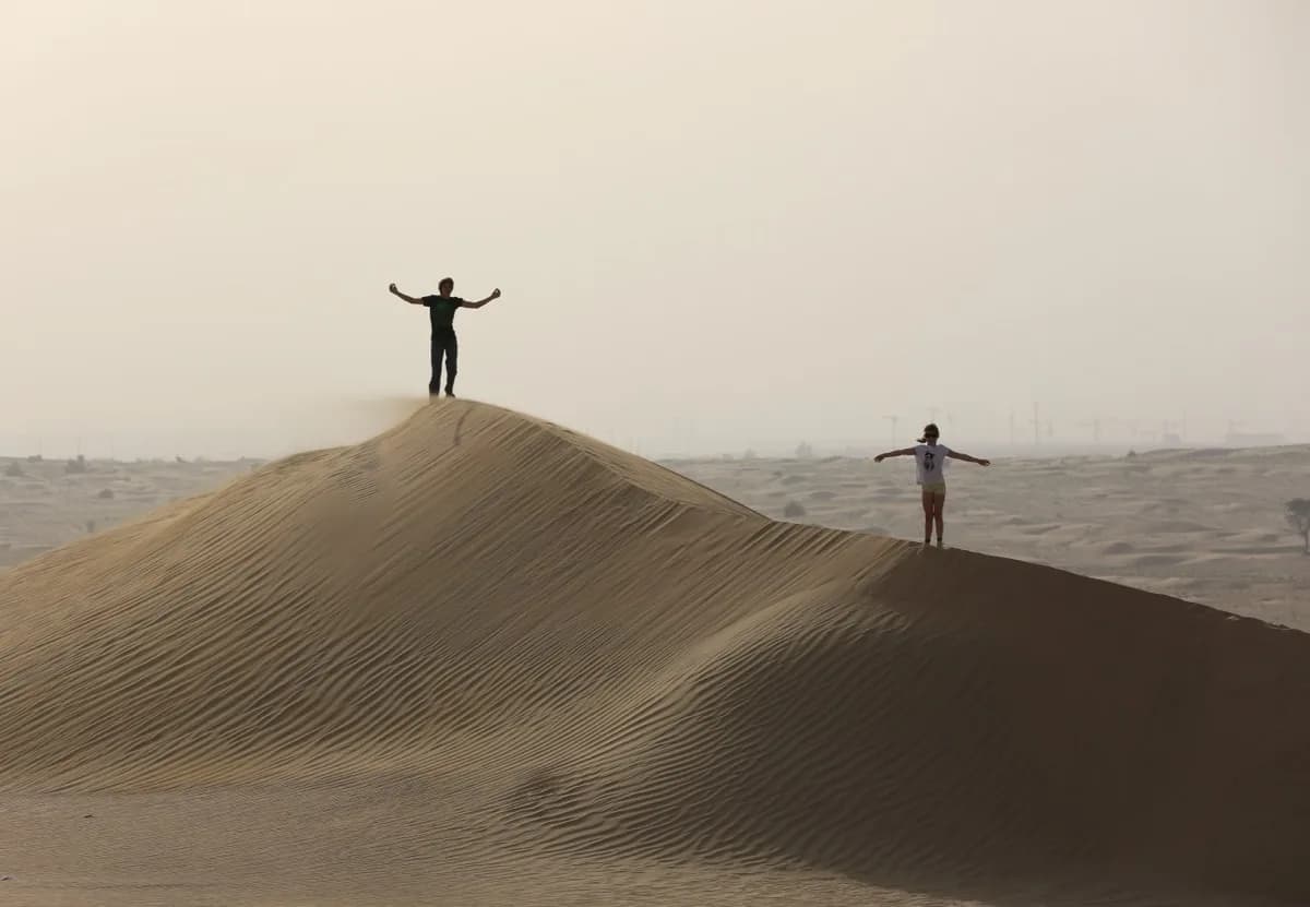 Dune landscape in the desert south of Dubai