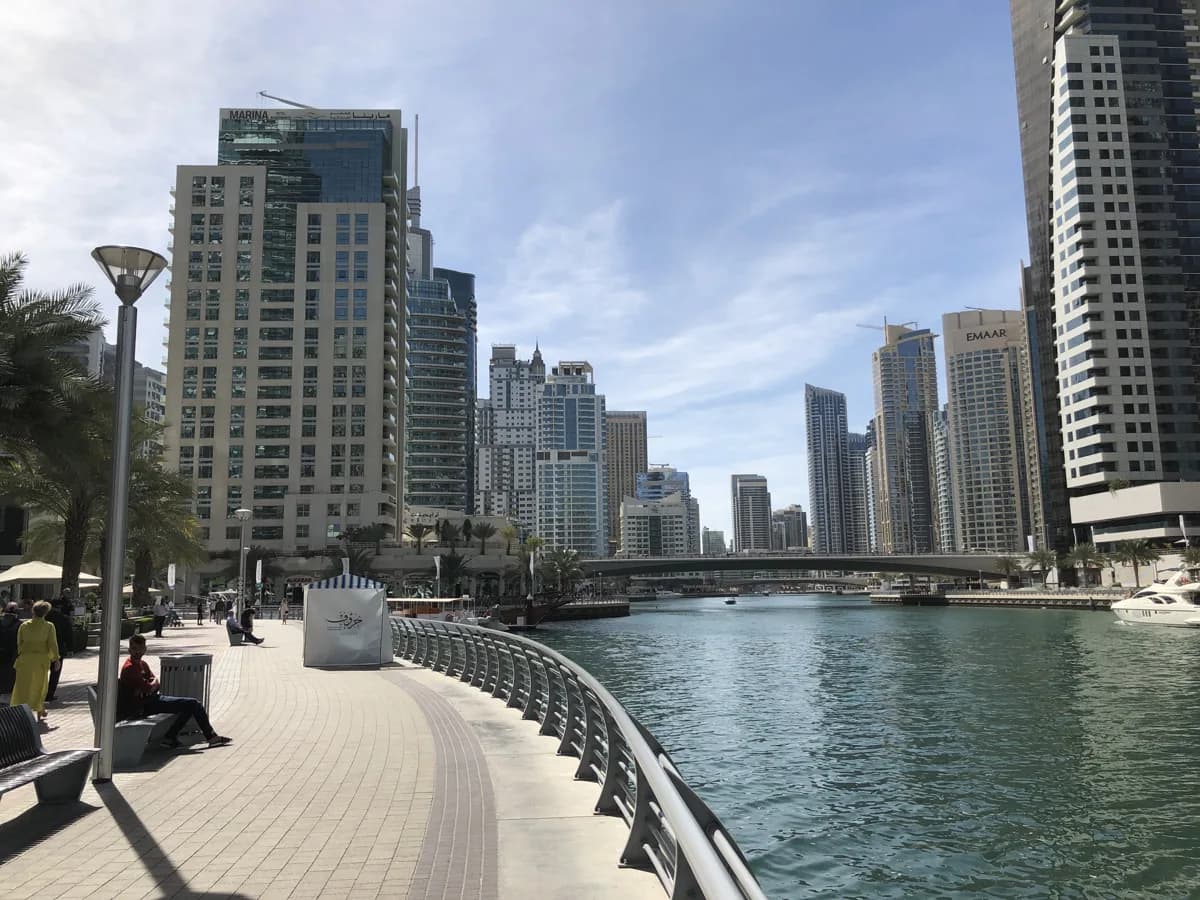 The Marina Walk promenade in Dubai, the one district you can live in on foot