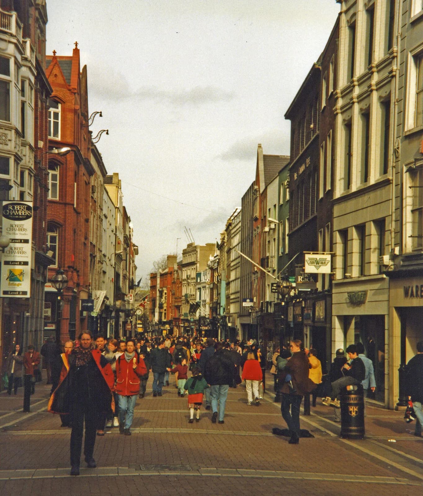 Shoppers on the pedestrianised Grafton Street near the best boutique hotels in Dublin