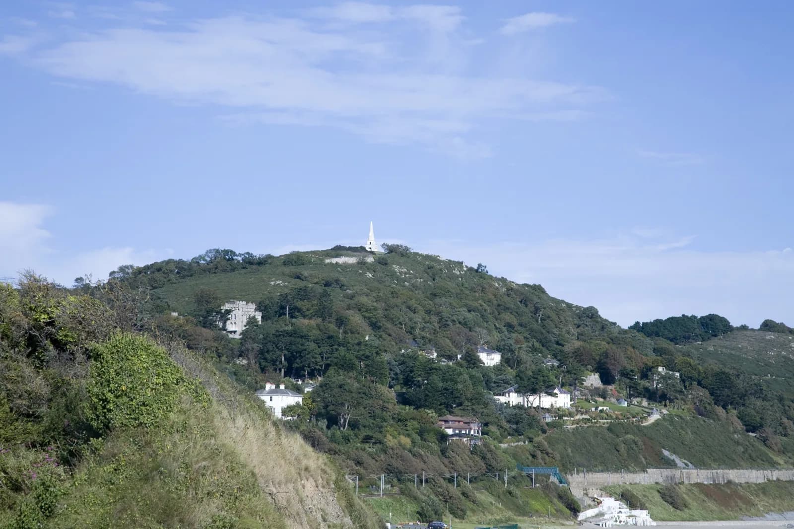 Killiney Hill above Dublin Bay, the headland behind Fitzpatrick Castle