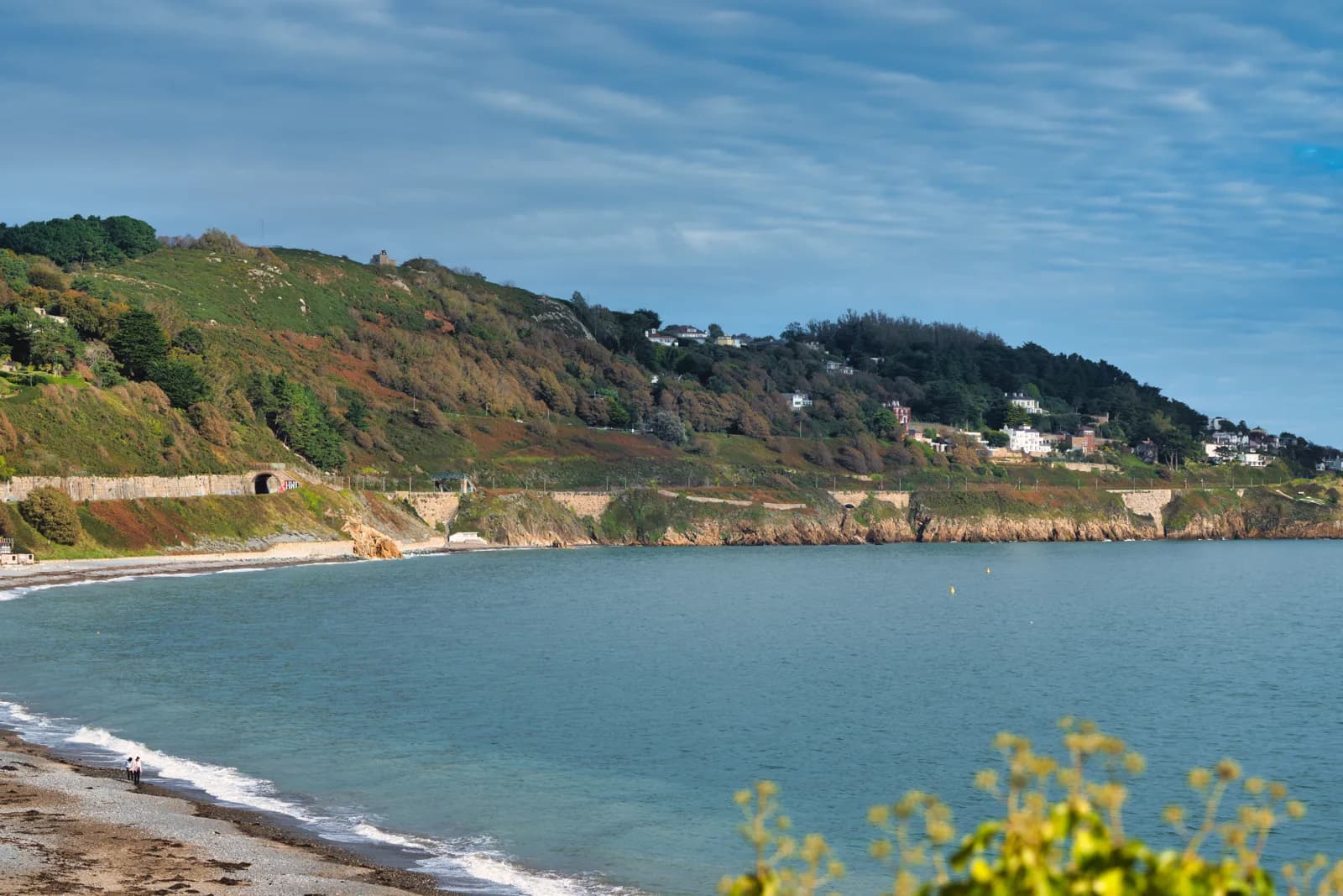 Killiney Bay from the hill, the coast below Fitzpatrick Castle Hotel