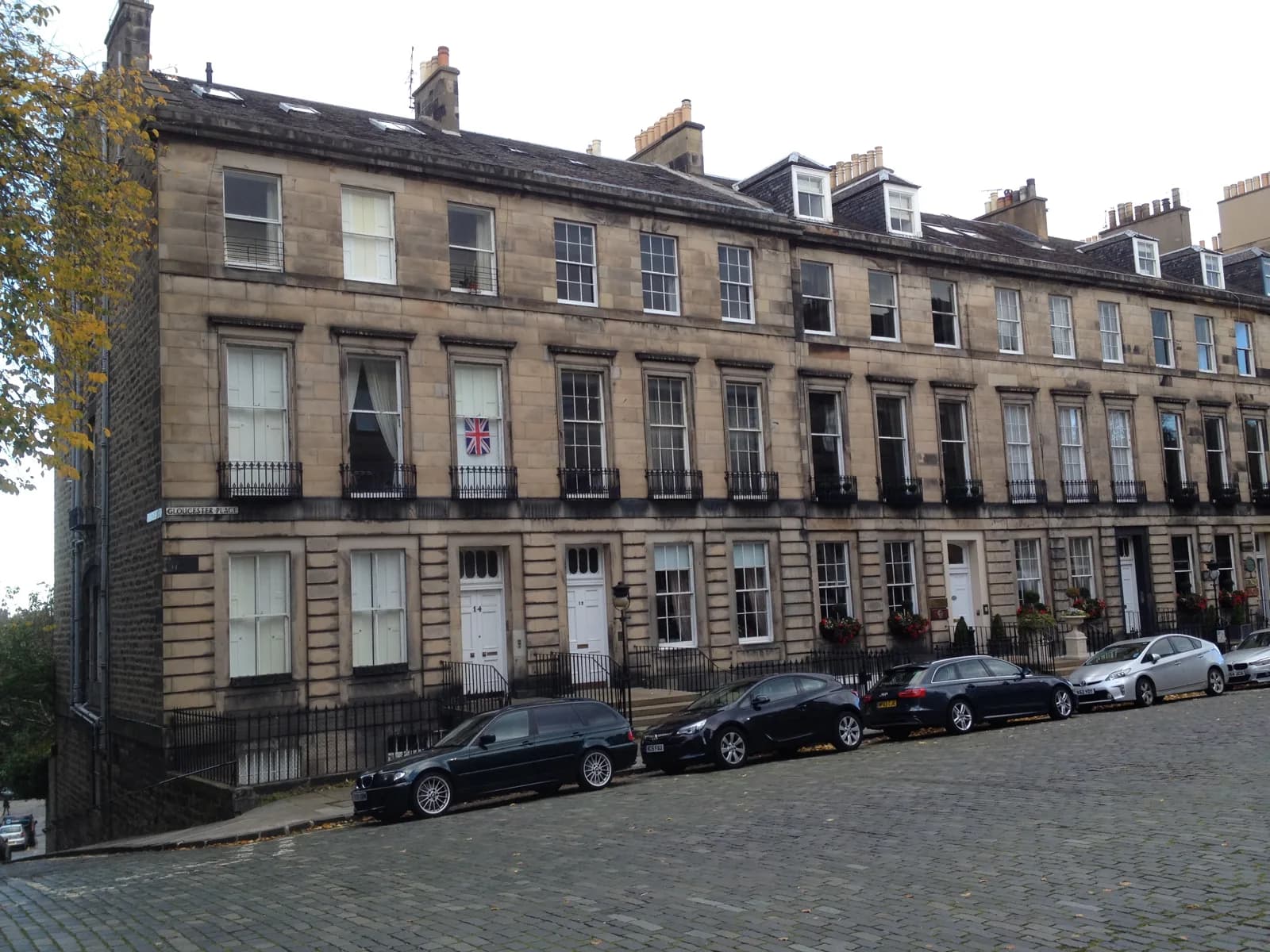 The Georgian terrace on Gloucester Place in Edinburgh New Town