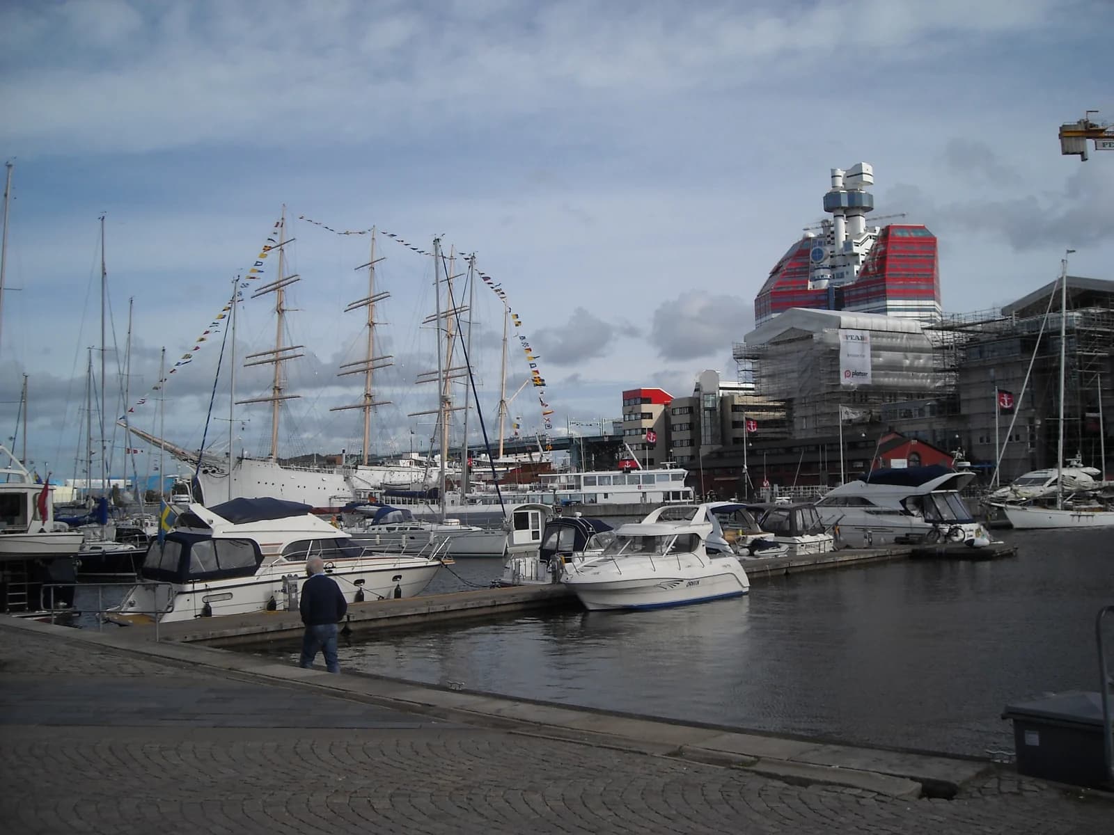 The waterfront at Gothenburg's inner harbour, a short walk north of the old town