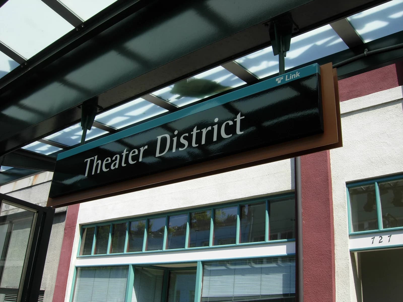 The Theater District METRORail platform in downtown Houston