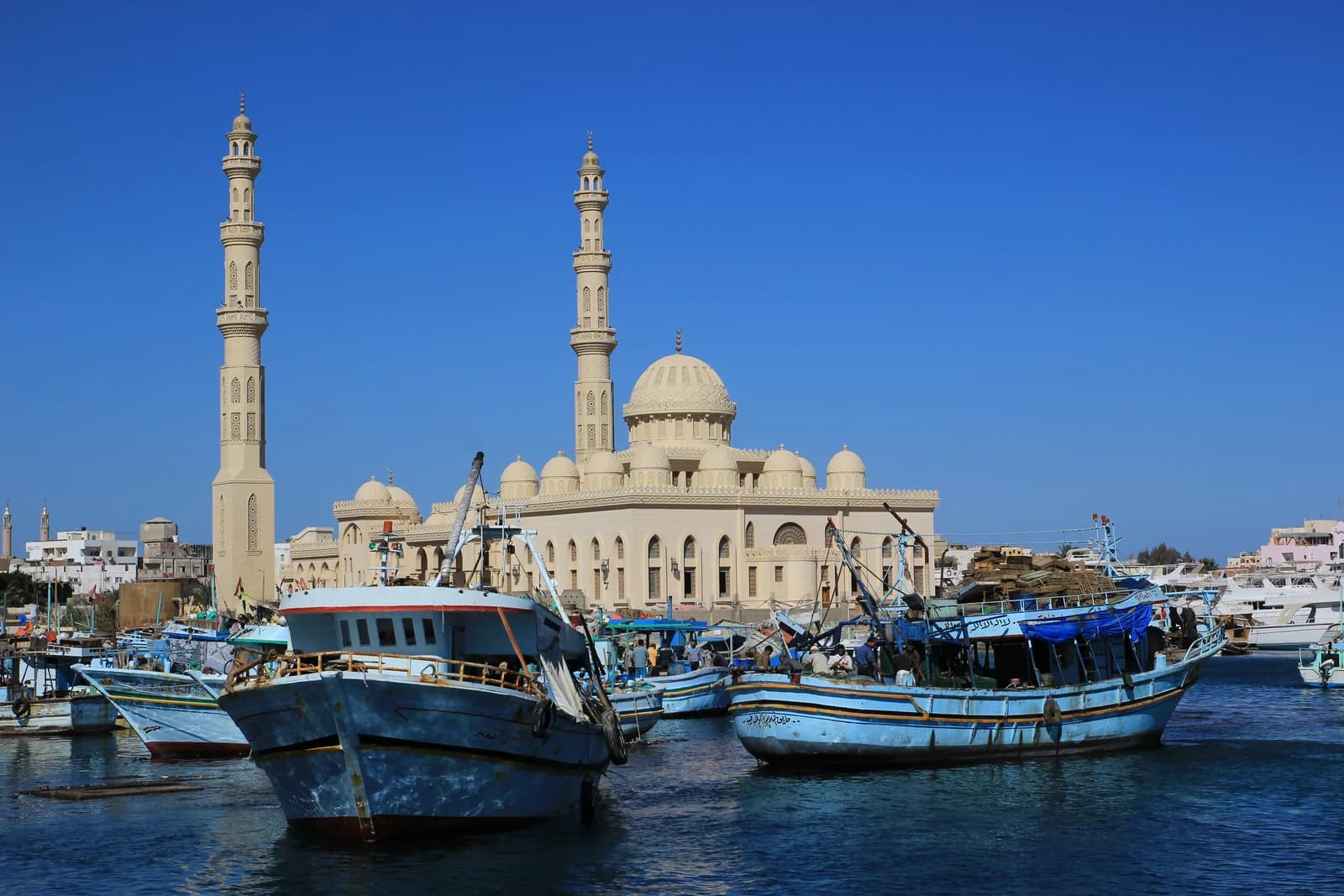 The mosque by the port in Hurghada, at the town end of the resort coast