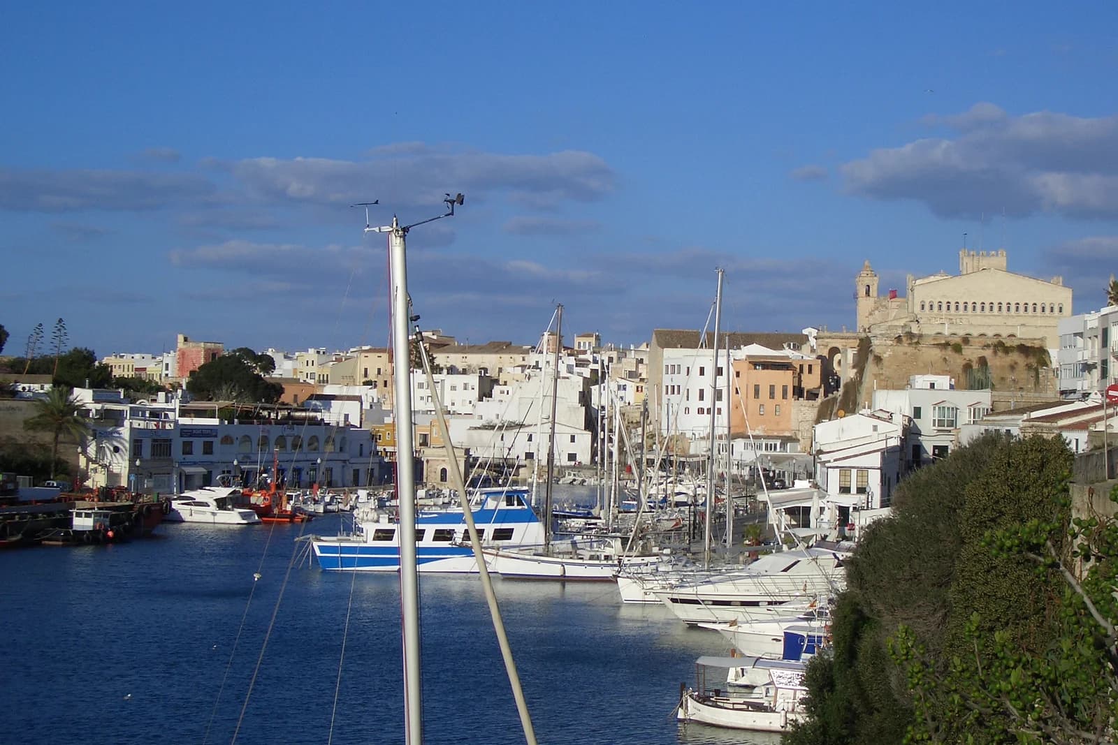 Ciutadella harbour below the old town, where the luxury hotels in Menorca's former capital occupy historic palaces