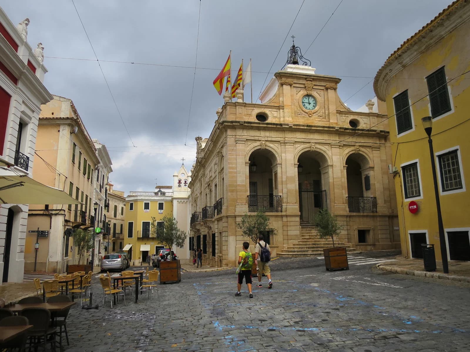 Mahon town hall on Placa de la Constitucio, the square the old-town hotel walking times are measured to