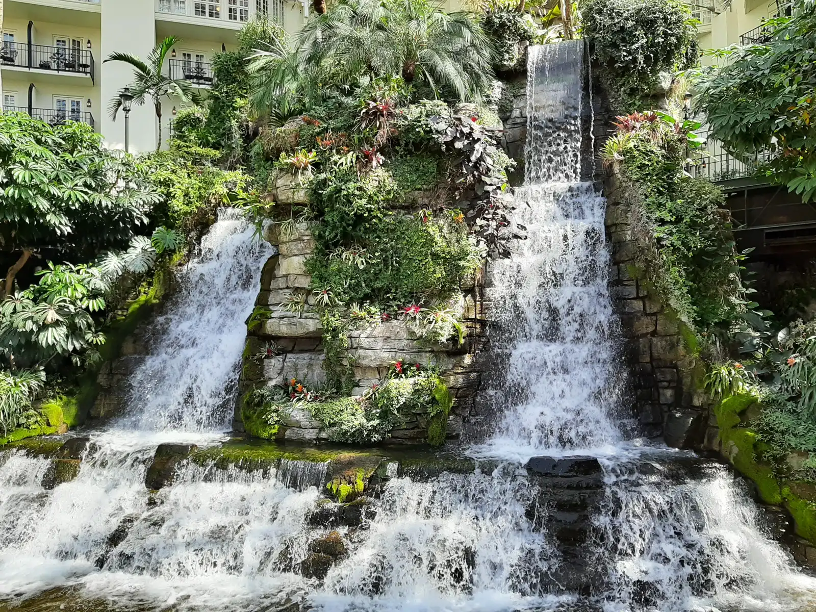 A waterfall in the Cascades atrium at Gaylord Opryland, nine acres under glass