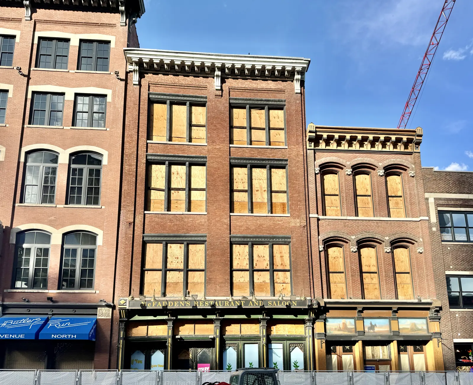 The Victorian warehouse fronts of 2nd Avenue North in downtown Nashville