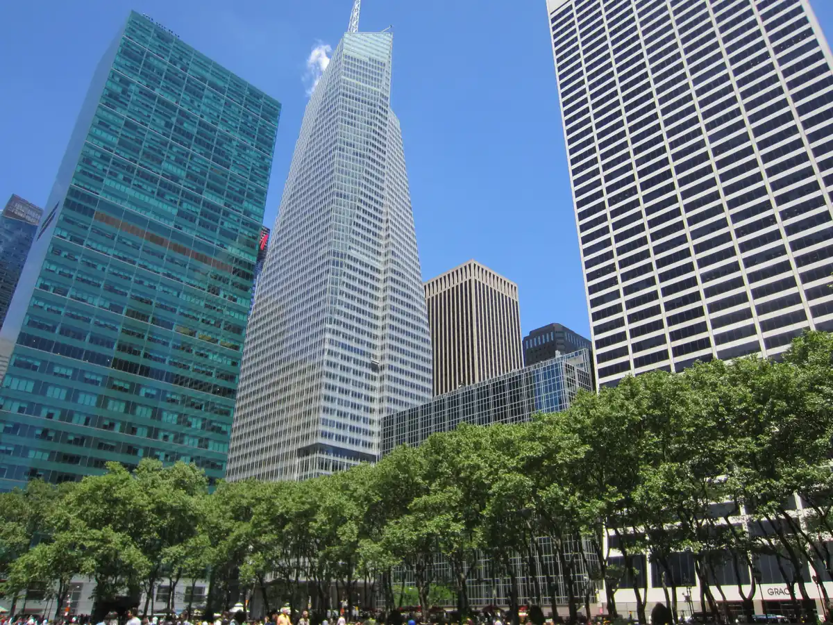 Bryant Park in Midtown Manhattan, a block from the West 41st Street hotels