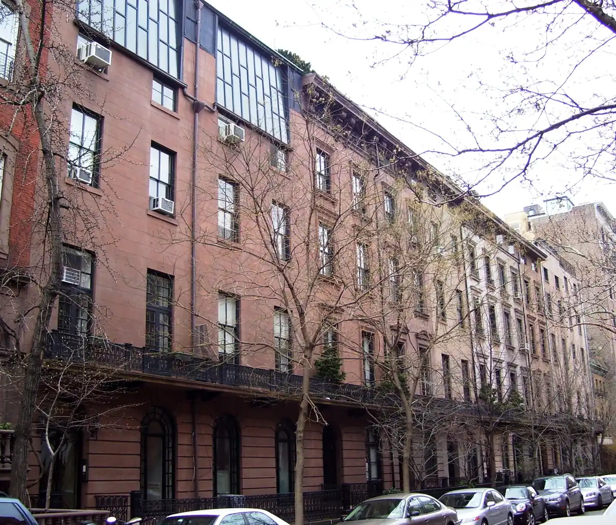 Townhouses on West 10th Street in Greenwich Village, the quiet end of downtown