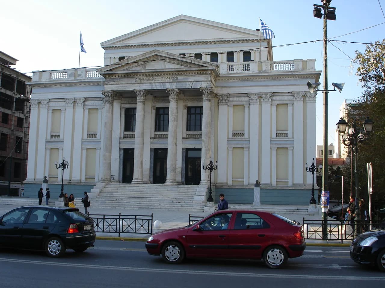 The neoclassical Municipal Theatre of Piraeus on Iroon Politechniou, in the middle of the town