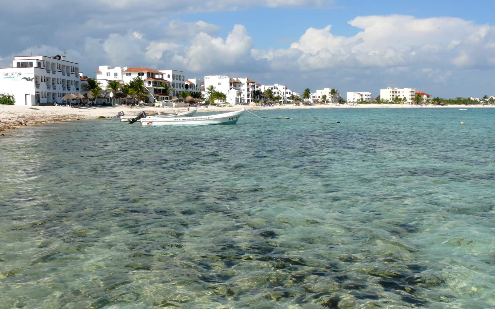 Clear shallow water at Half Moon Bay in Akumal on the Riviera Maya