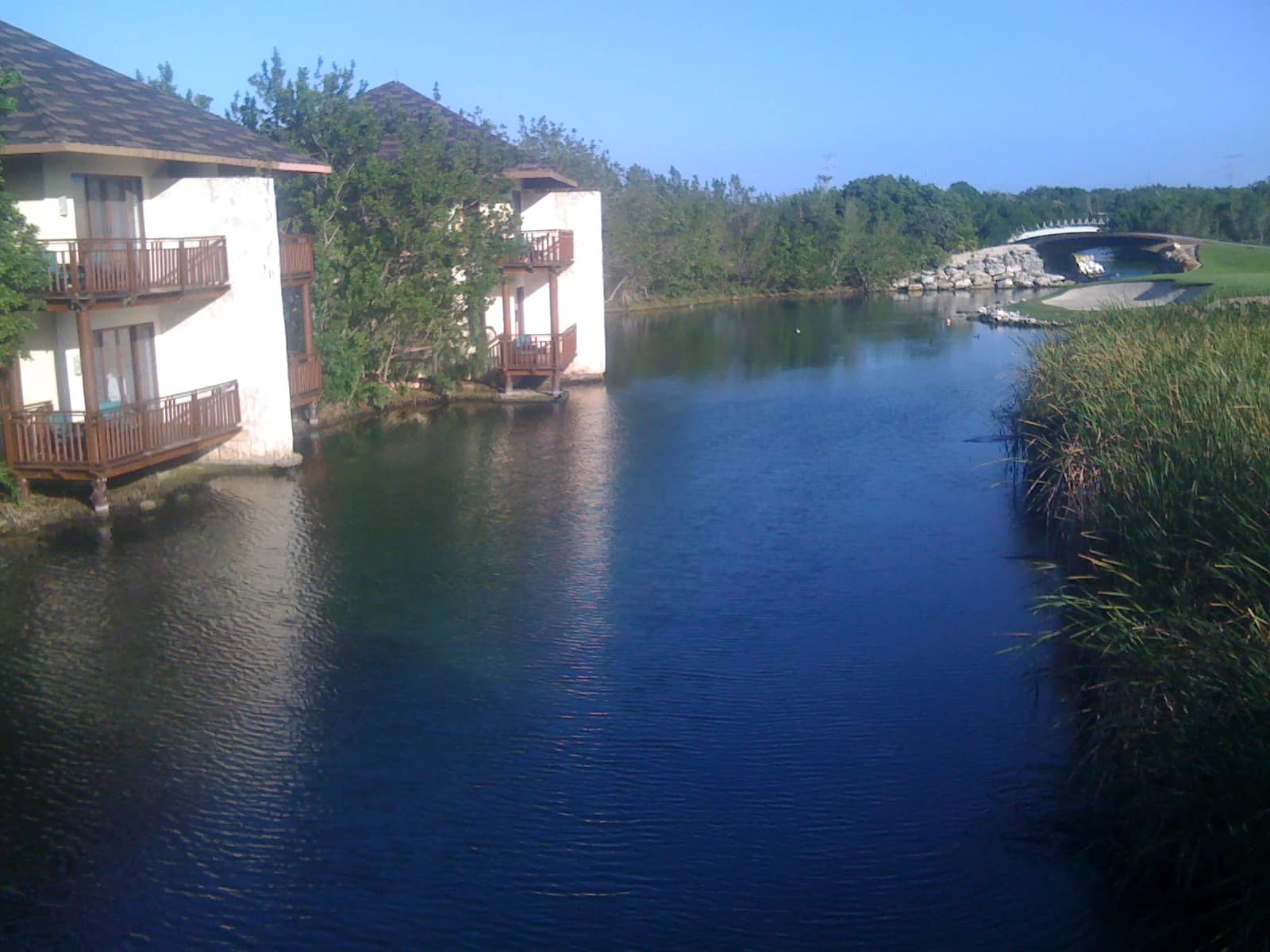 A lagoon canal through Mayakoba, the gated resort area of lagoons and mangrove north of Playa del Carmen