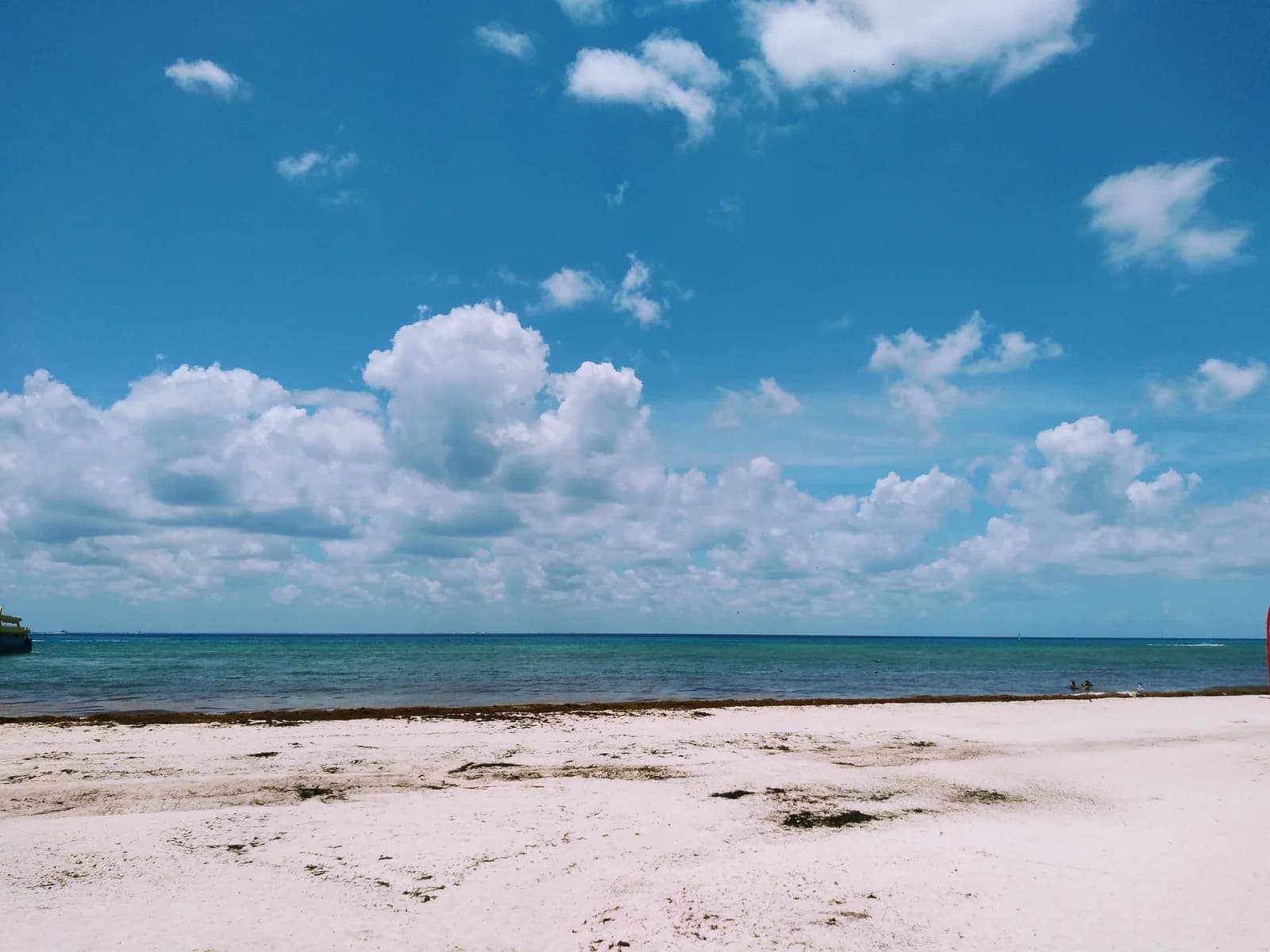 White sand and open sea at Playacar in Playa del Carmen on the Riviera Maya