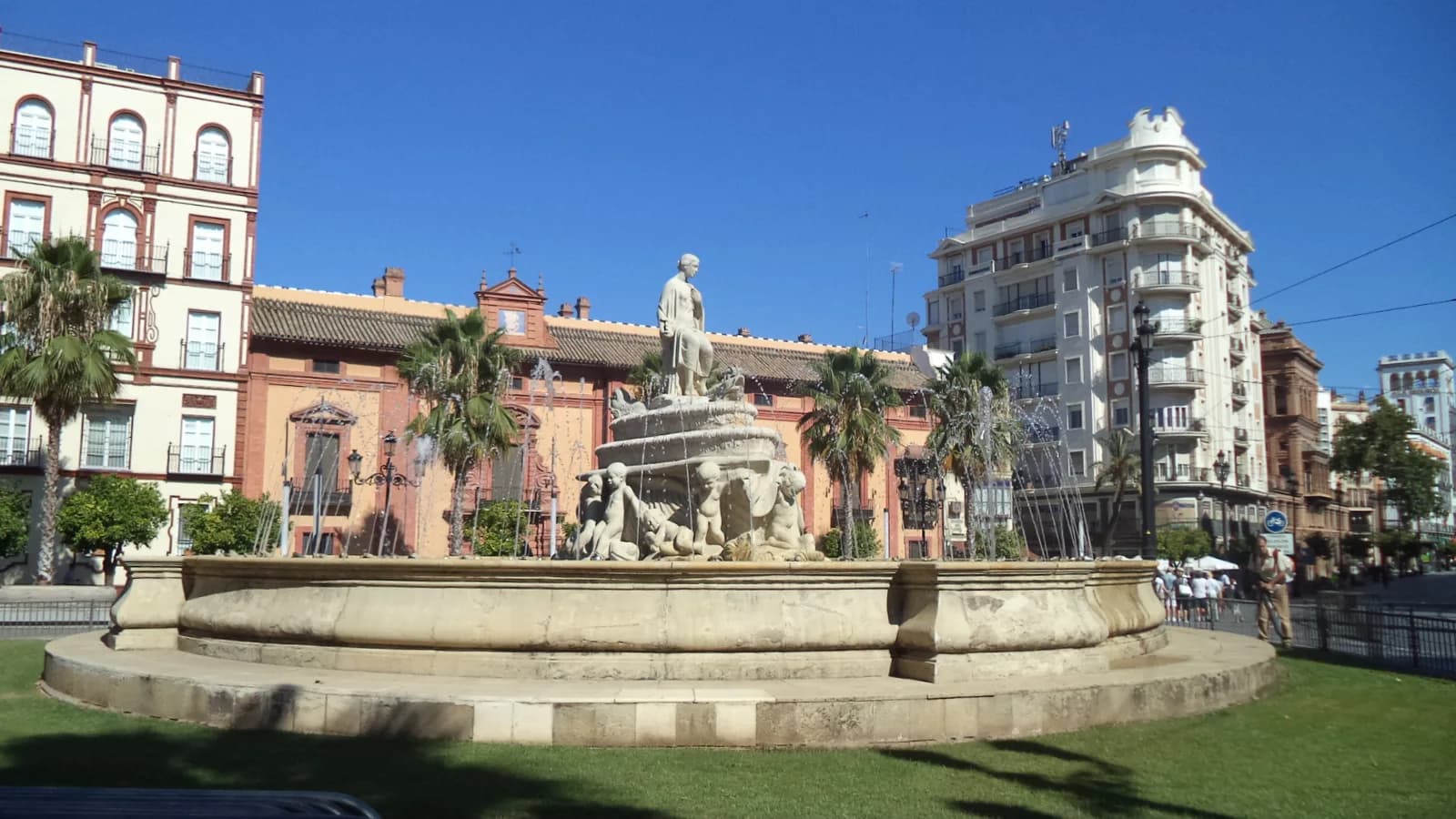 The Hispalis fountain at Puerta de Jerez in Seville