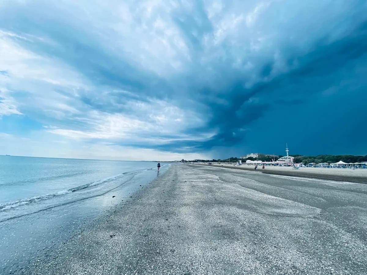 The beach on the Lido di Venezia, the only part of Venice with real sea swimming