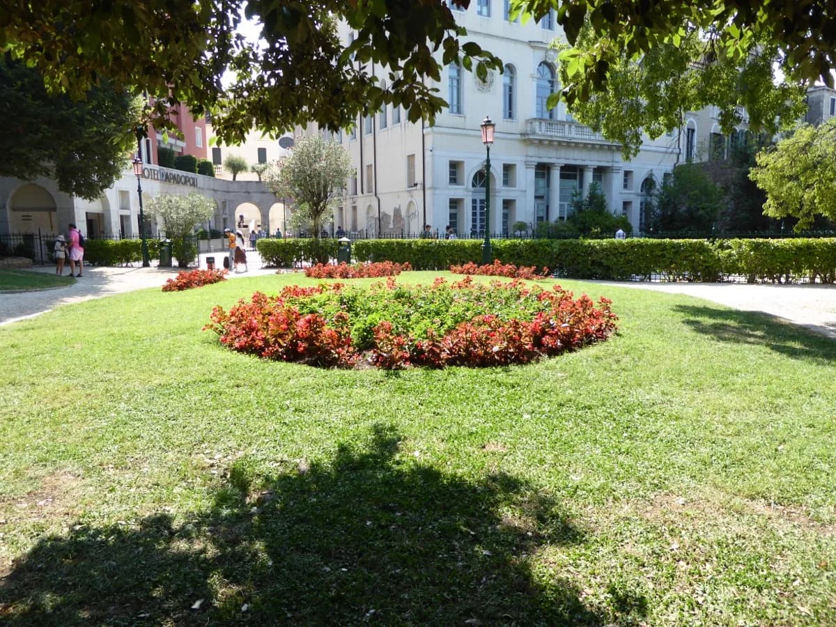 The Giardini Papadopoli, the green space beside Venice road head in Santa Croce