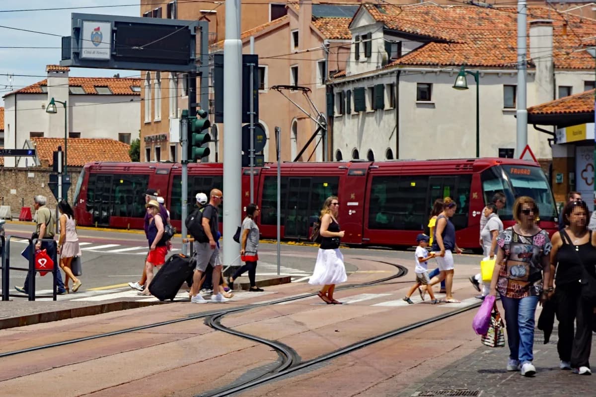 Piazzale Roma in Venice, the last point cars and trams reach before the city goes to foot and boat