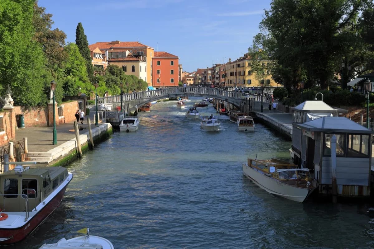The Rio Novo in Venice, the main motorboat channel through Santa Croce