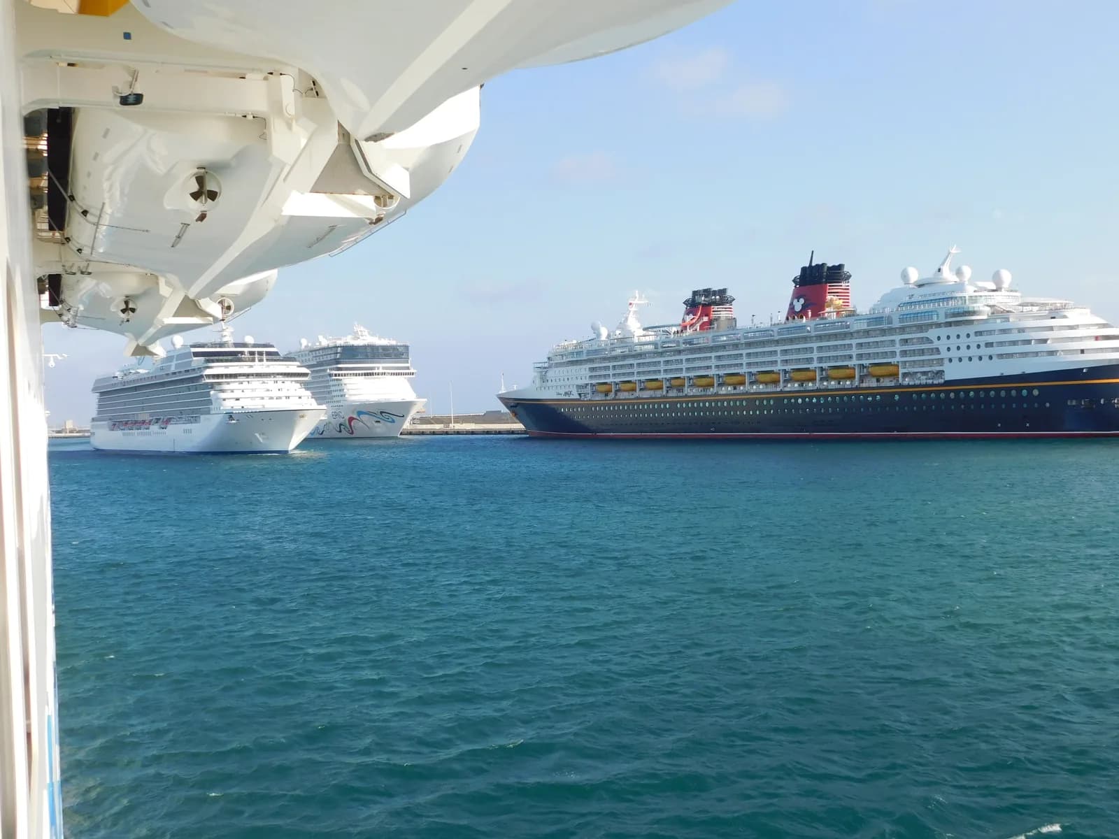 Cruise ships berthed in the harbour at Civitavecchia, the port that serves Rome