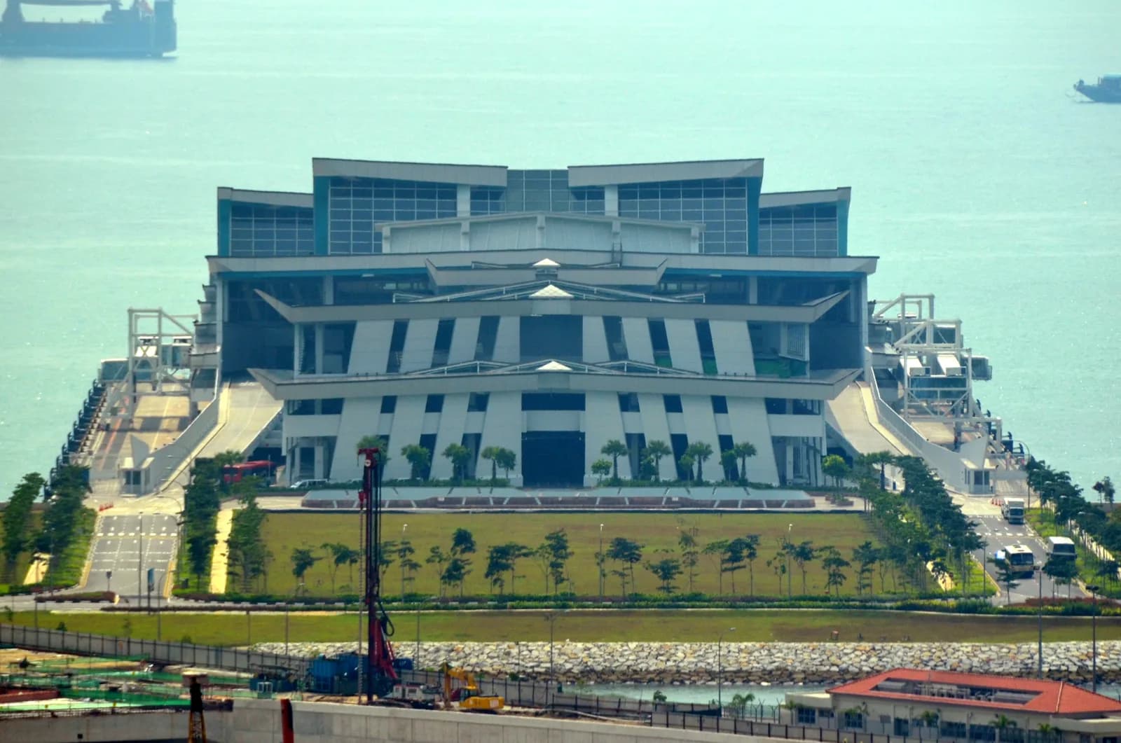 The Marina Bay Cruise Centre terminal building on the Singapore waterfront