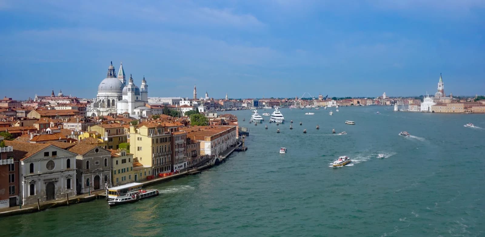 The Giudecca canal in Venice, the water between the historic centre and most of its hotel pools