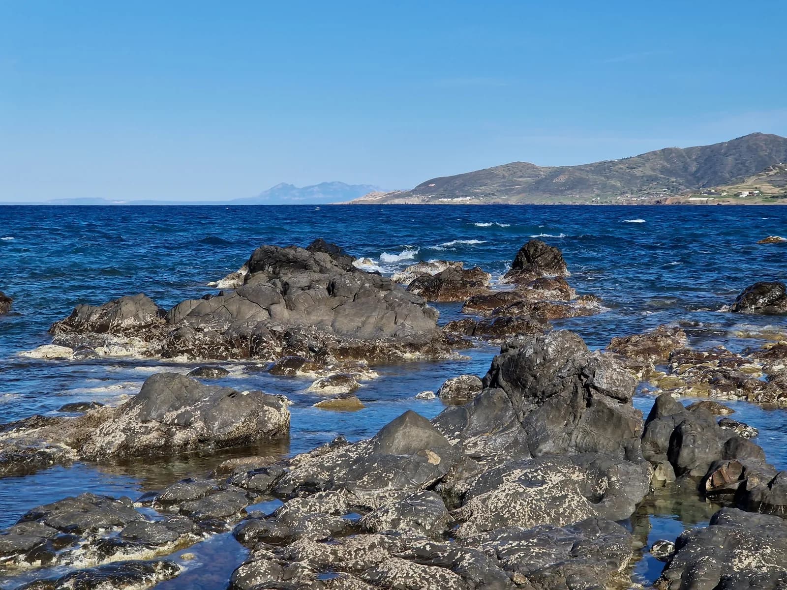 The rocky coastline near Pomos in western Cyprus, seen from the coast road