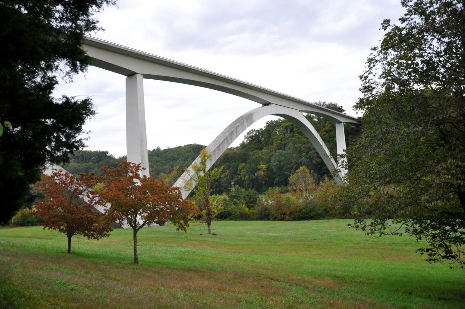 The double-arch bridge on the Natchez Trace Parkway south of Nashville
