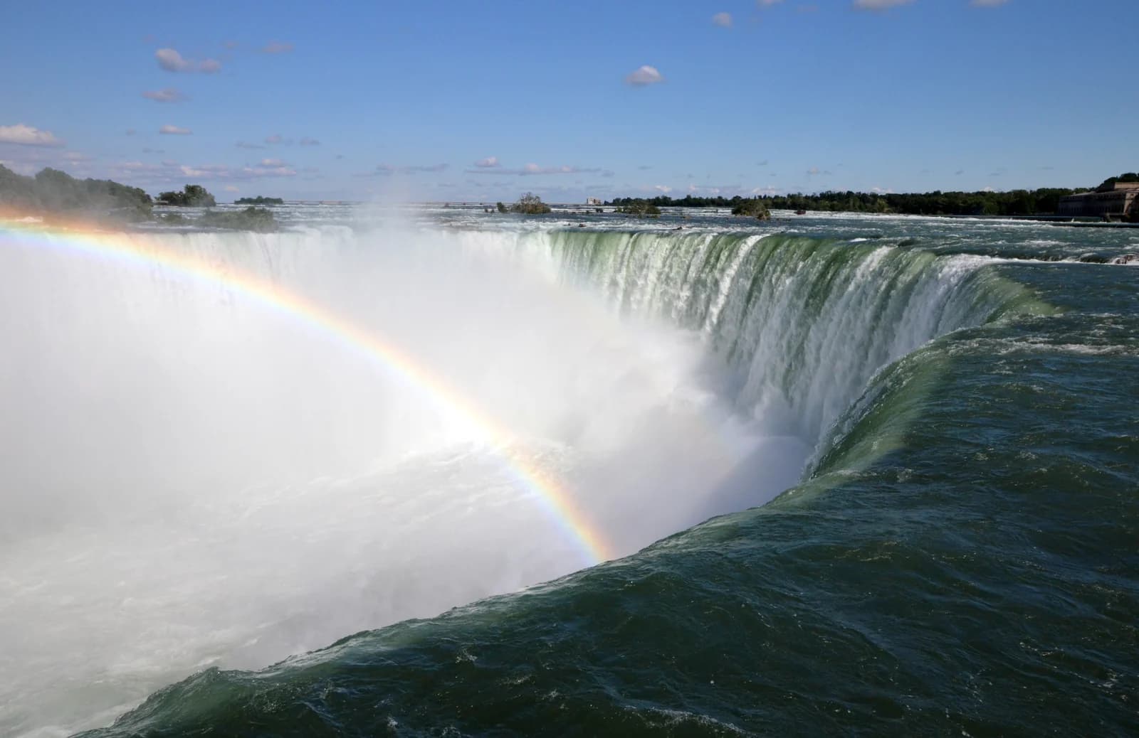 A rainbow over Horseshoe Falls at Niagara, the day trip most Toronto visitors take