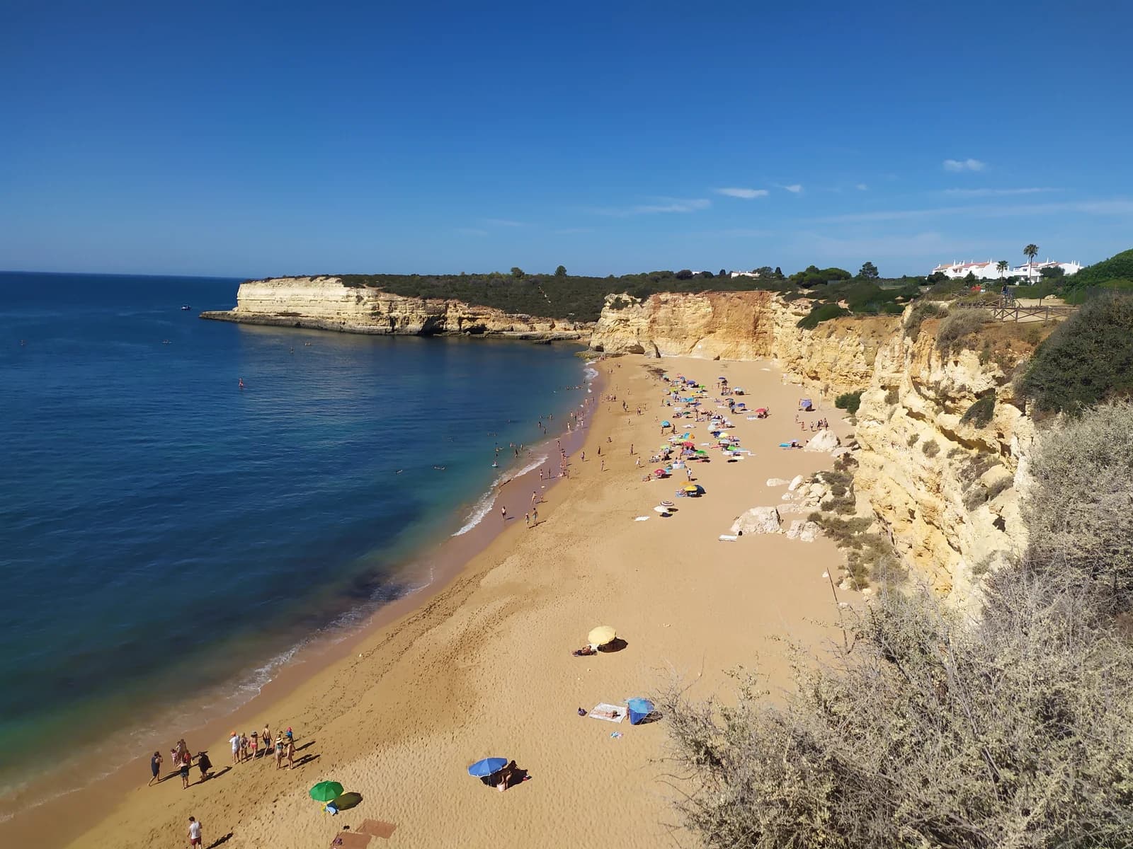 Praia da Senhora da Rocha below the limestone cliffs near Porches in the Algarve