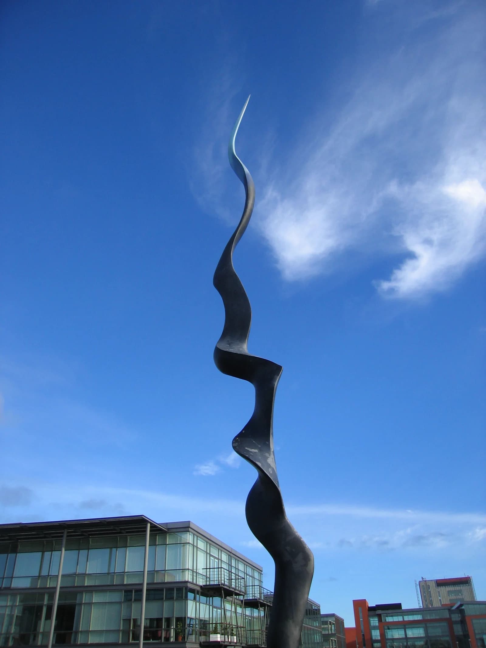 The Irish Wave sculpture standing at the Park West business campus in Dublin