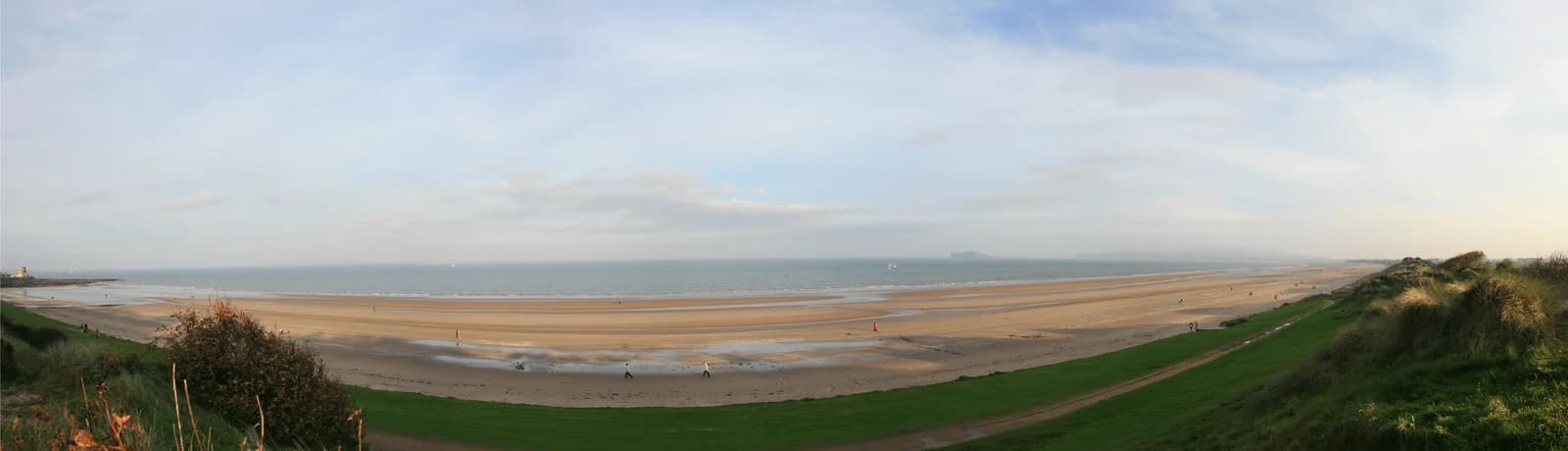 The long sand beach and dunes at Portmarnock in north County Dublin