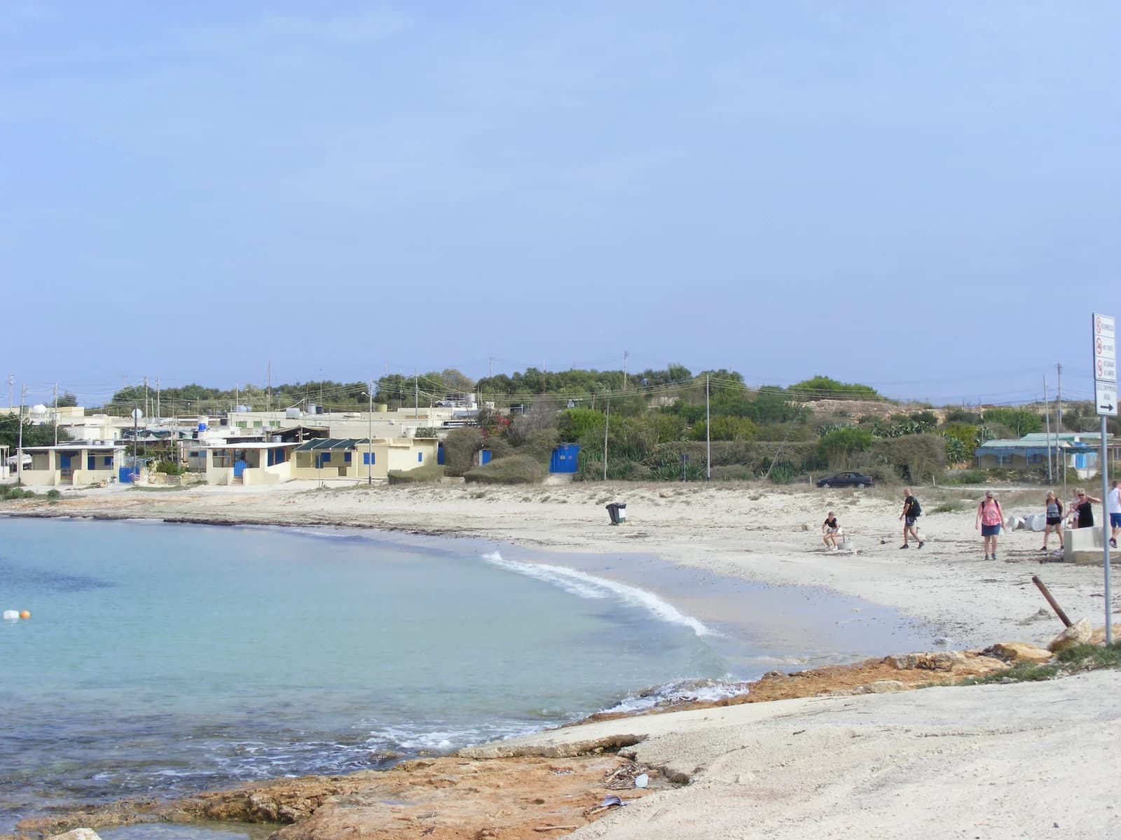 The small sandy beach at Armier Bay on the northern tip of Malta