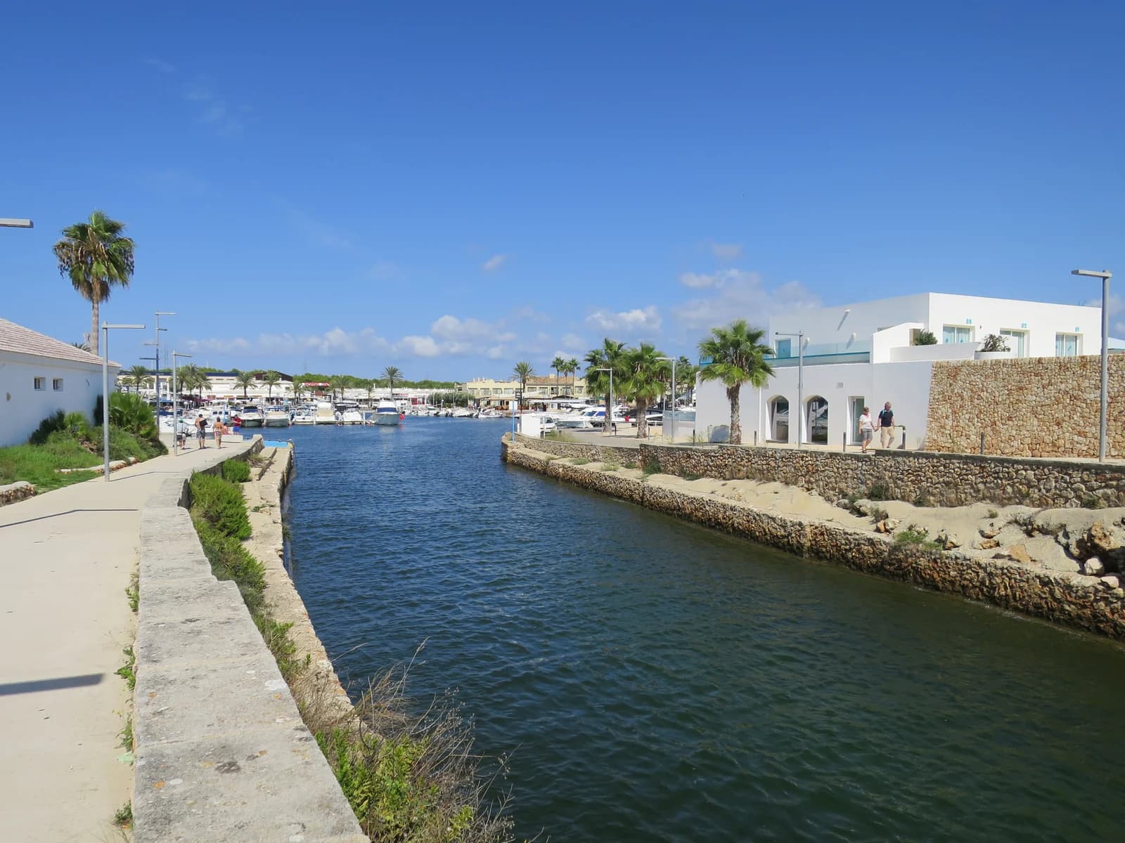The channel into the marina at Cala'n Bosch, a family friendly resort on Menorca's south-west corner
