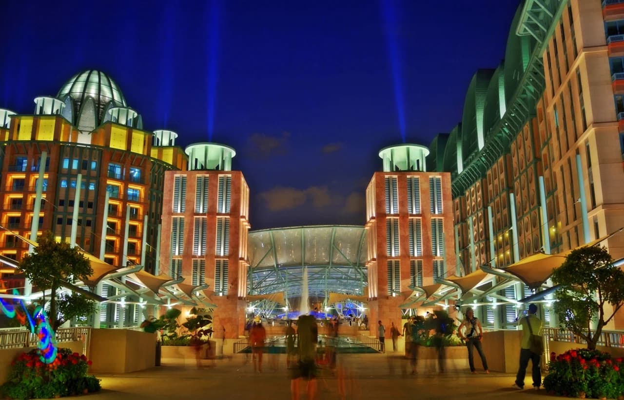 The Resorts World Sentosa complex seen from the waterfront