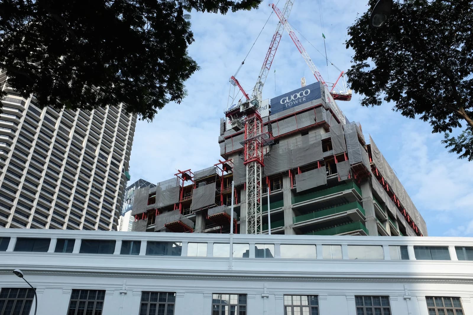 The Guoco Tower rising above the Tanjong Pagar district of Singapore