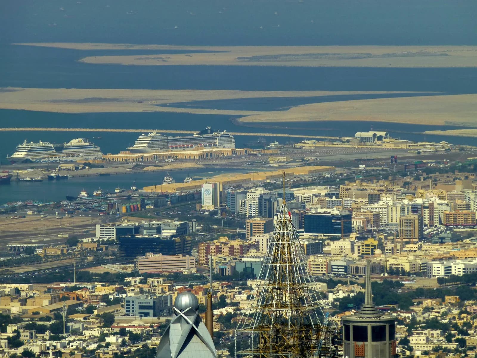 The Deira Islands and Port Rashid seen from the Burj Khalifa
