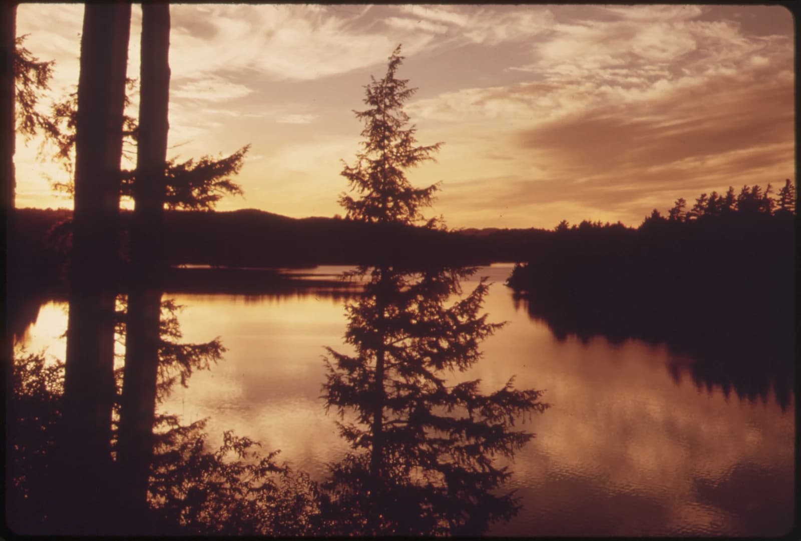 Sunset over Seventh Lake in the Adirondack Forest Preserve