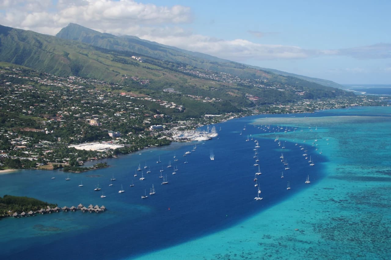 Papeete waterfront in Tahiti