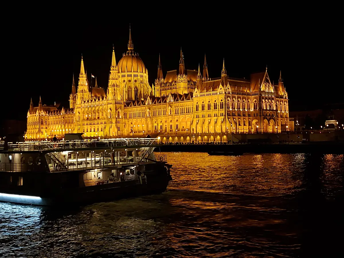 A night cruise on the Danube in Budapest