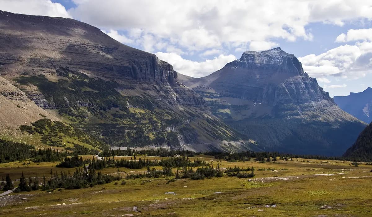 Cycling the closed road in Glacier National Park
