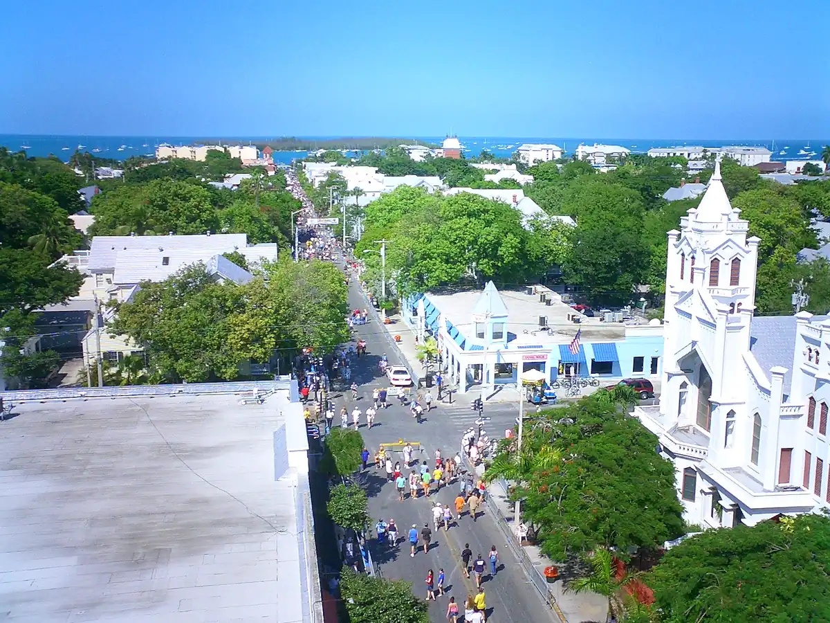 Duval Street north and Mallory Square in Key West