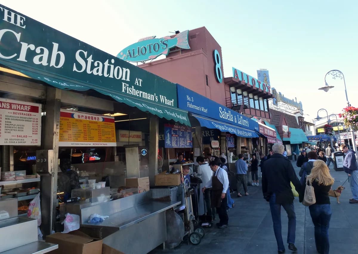 Fisherman's Wharf in San Francisco with a family