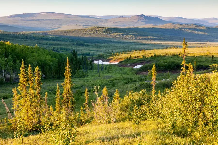 Midnight sun in Alaska