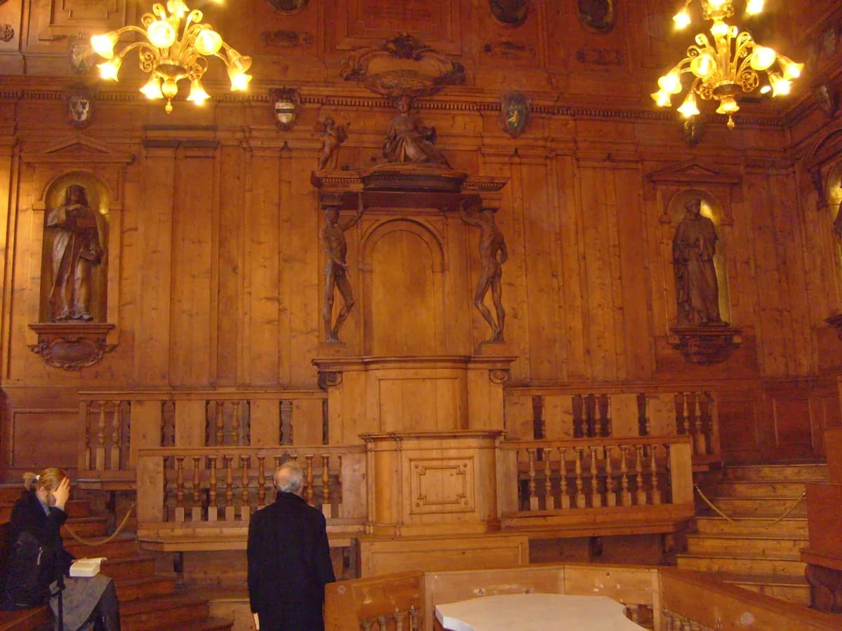The Archiginnasio and its anatomical theatre in Bologna
